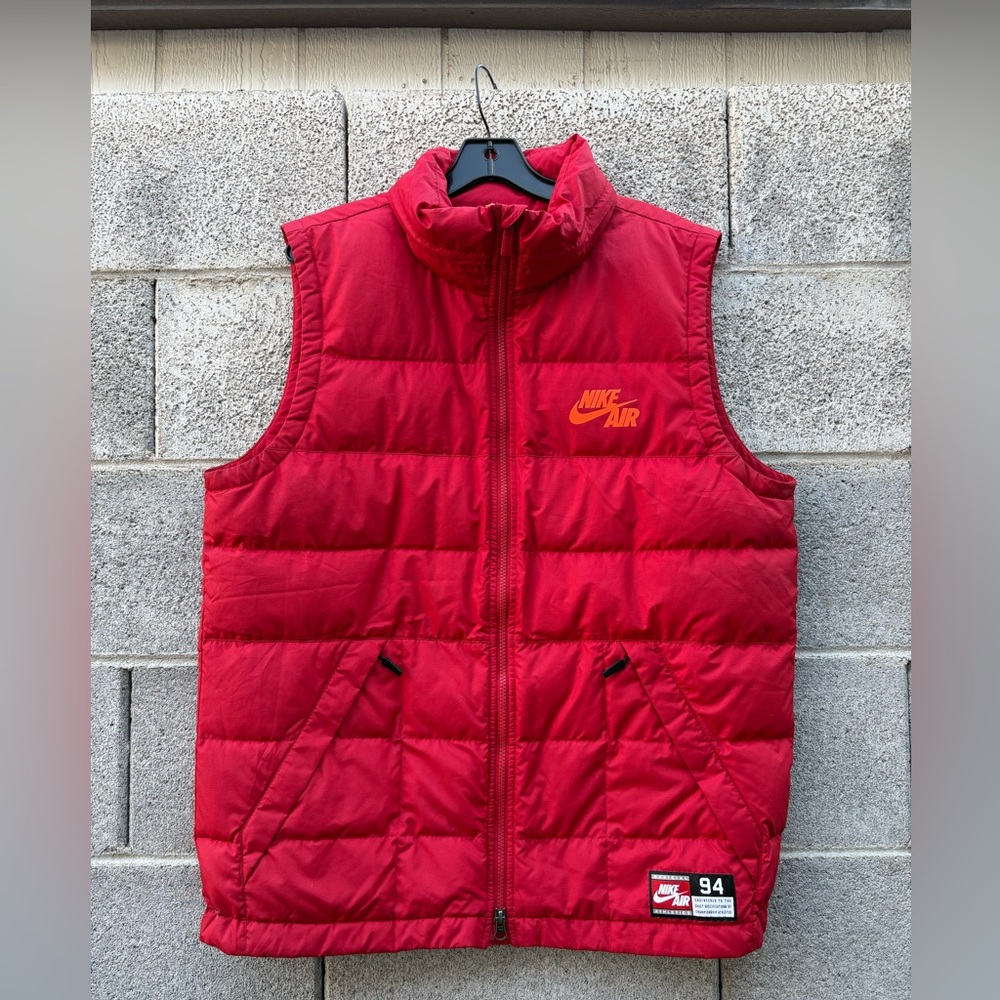 Nike Air 94 Down-Fill Vest 550 Red Removable Hood Large 624192 *No Hood* Outdoor